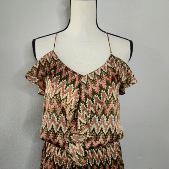 Tbags Los Angeles Boho Zizzag Ruffled Tiered Mini Dress - Picture 8 of 13